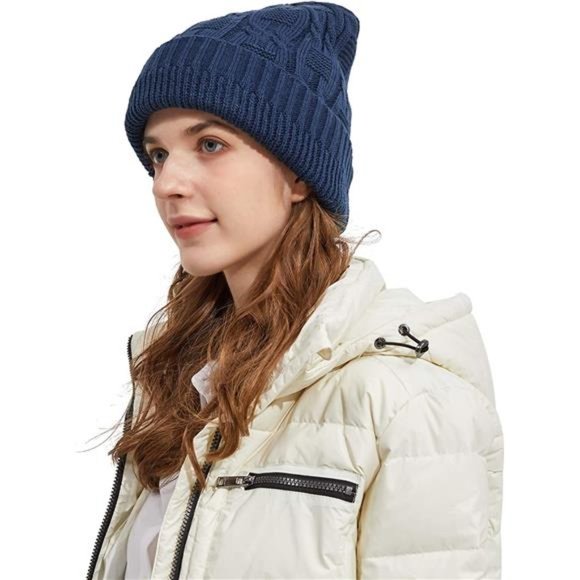 Surblue Unisex Trendy Beanie Warm Oversized Chunky Cable Knit Slouchy Woolen Hat main image 6